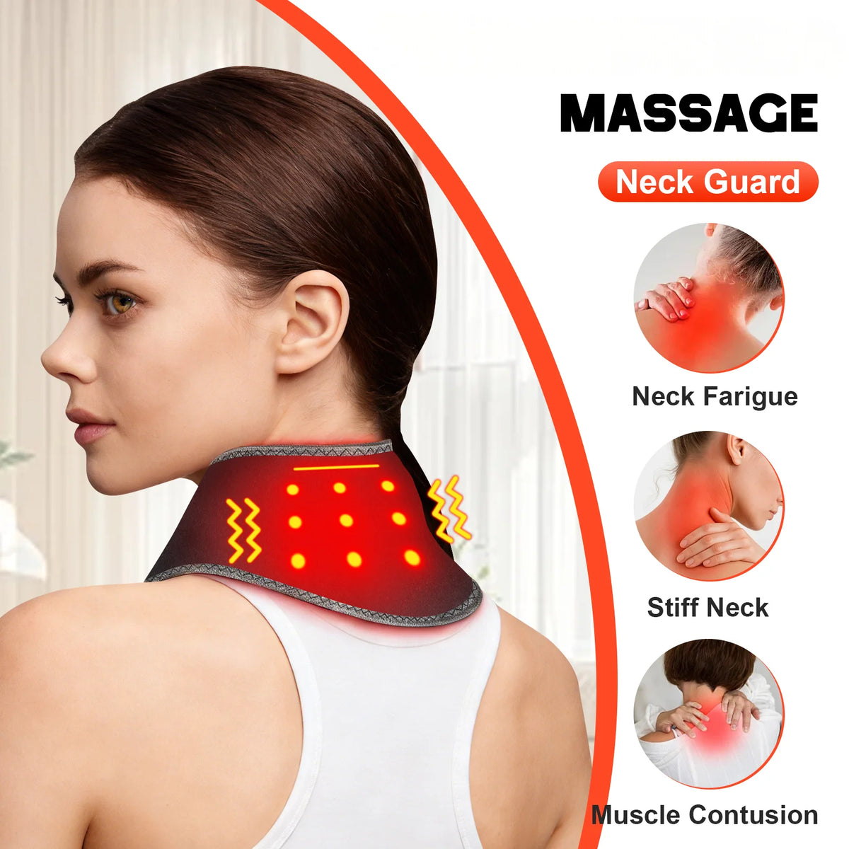 VIMYSHOW 6-in-1 Cordless Neck Massager Wrap | 3-Level Vibration Neck Massager Wrap Qst