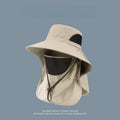 UPF 50+ Wide Brim Sun Hat with Face Mask – Outdoor Cap Wide Brim Sun Hat Qme KQ