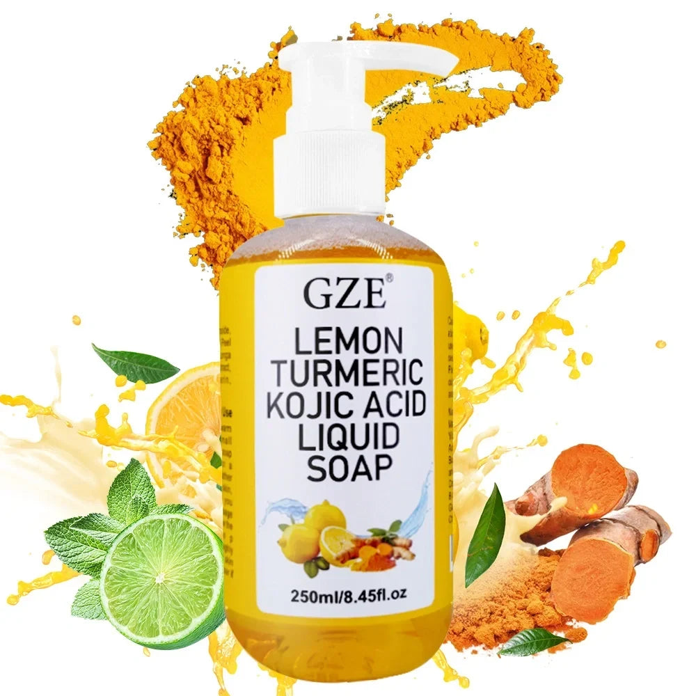GZE Glow Lemon Turmeric Kojic Acid Liquid Soap | Brightening Brightening Liquid Soap Qme
