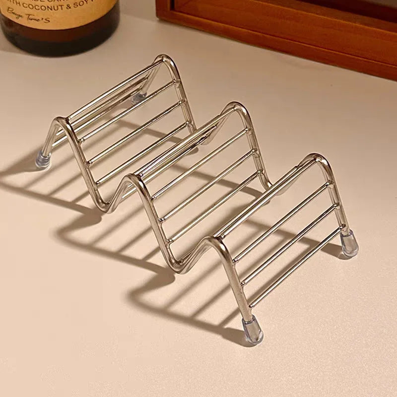 Wave Stainless Steel Soap Dish with Drain | Bathroom Organizer Soap Dish Qme A