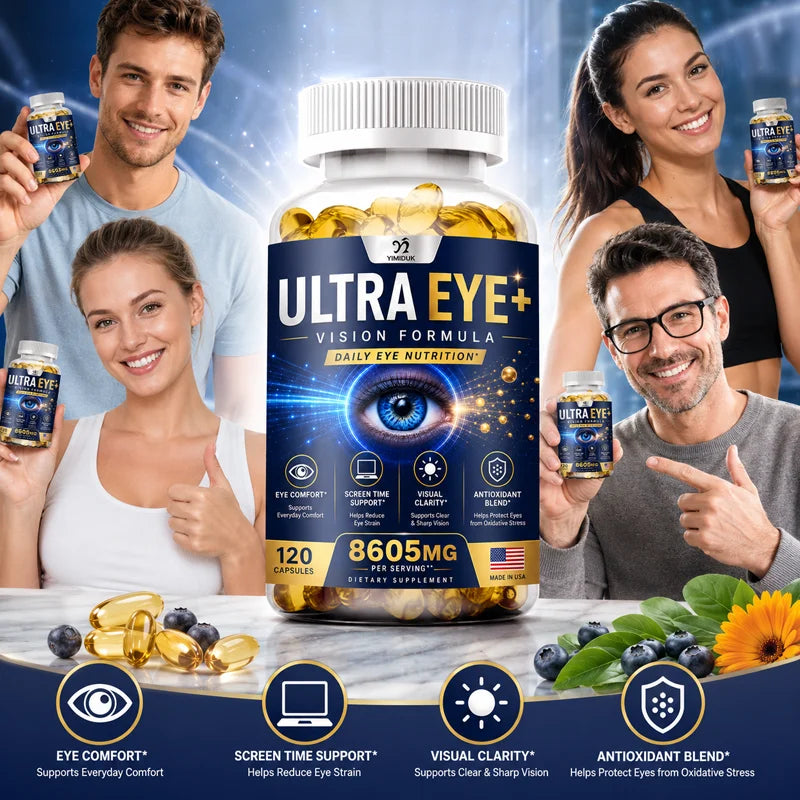 YIMIDUK Ultra Eye+ Capsules – Lutein, Zeaxanthin & Bilberry Eye Vision Supplement Qst