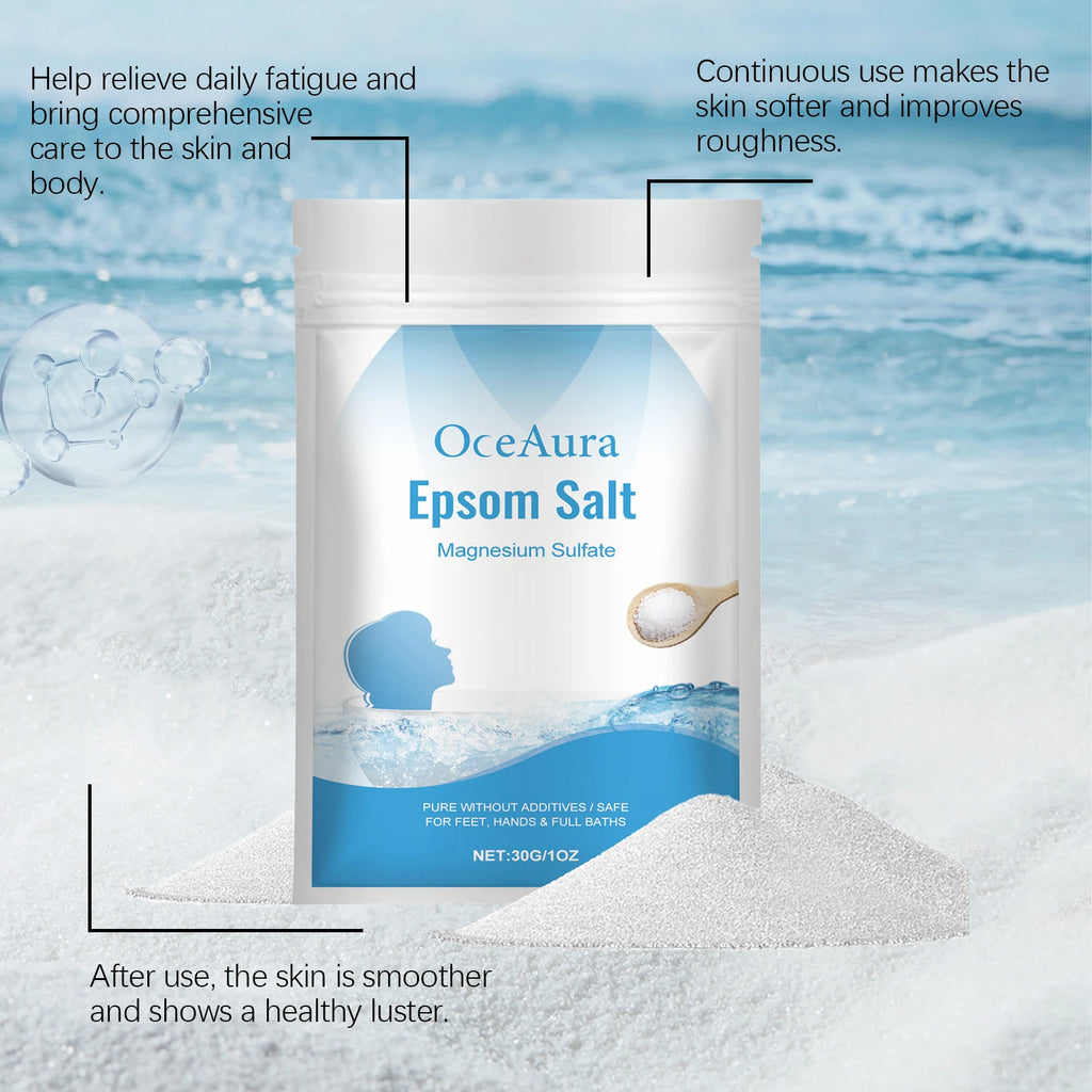 OceAura Epsom Salt Bath Soak – Mineral Exfoliating Bath Salts Mineral Bath Soak Qst