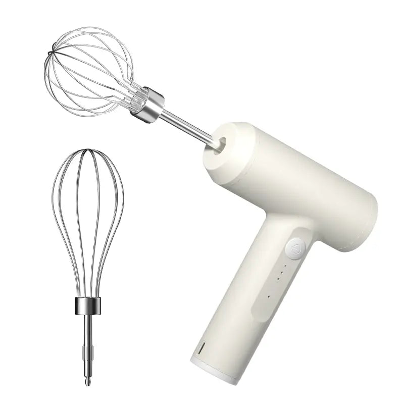 Wireless Electric Hand Mixer 3-Speed Portable Egg Beater Electric Hand Mixer Qst WHITE