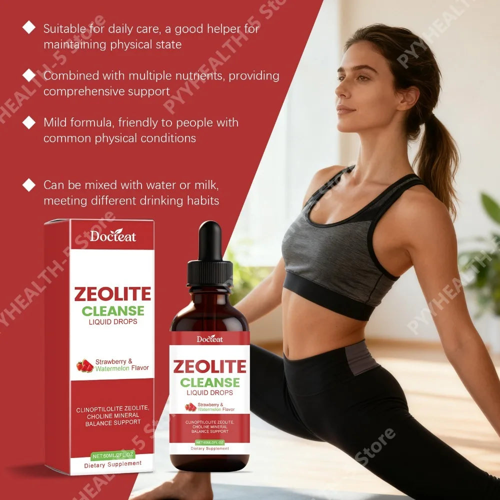 Docteat Zeolite Liquid Drops Vitamins C D3 B12 & Choline 60ml Liquid Supplement Drops Qst
