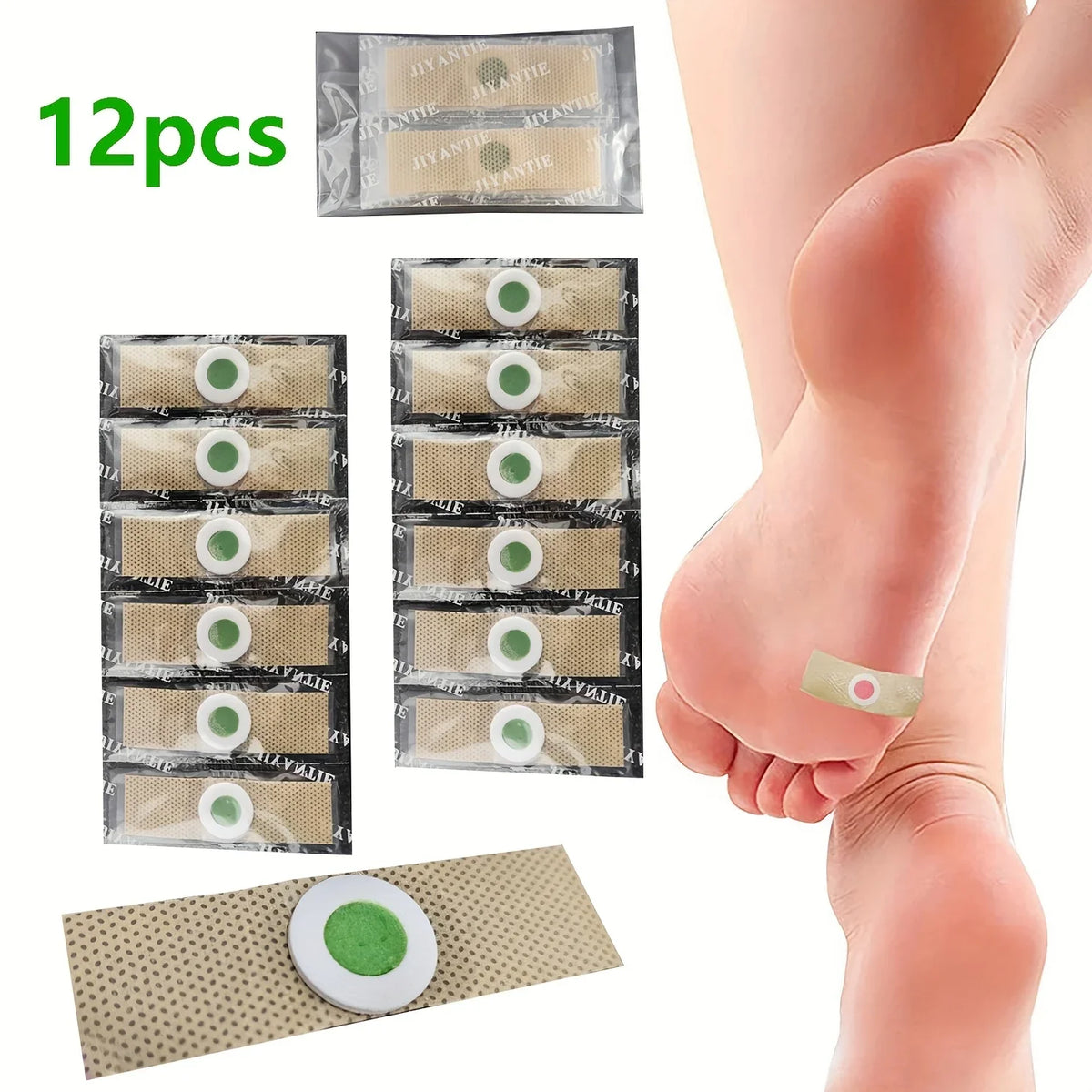 Foot Corn & Callus Cushion Pads – 12 Pcs Foot Care Foot Care Pads Qme 12pcs light green