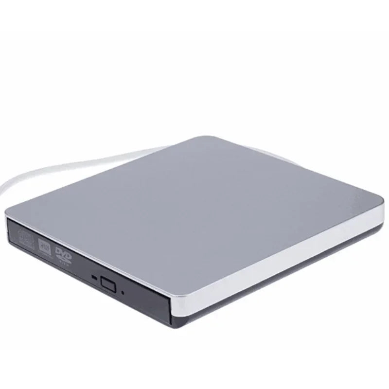 USB 3.0 External DVD Burner Optical Drive – Laptop & Desktop External Optical Drive Qme Silver