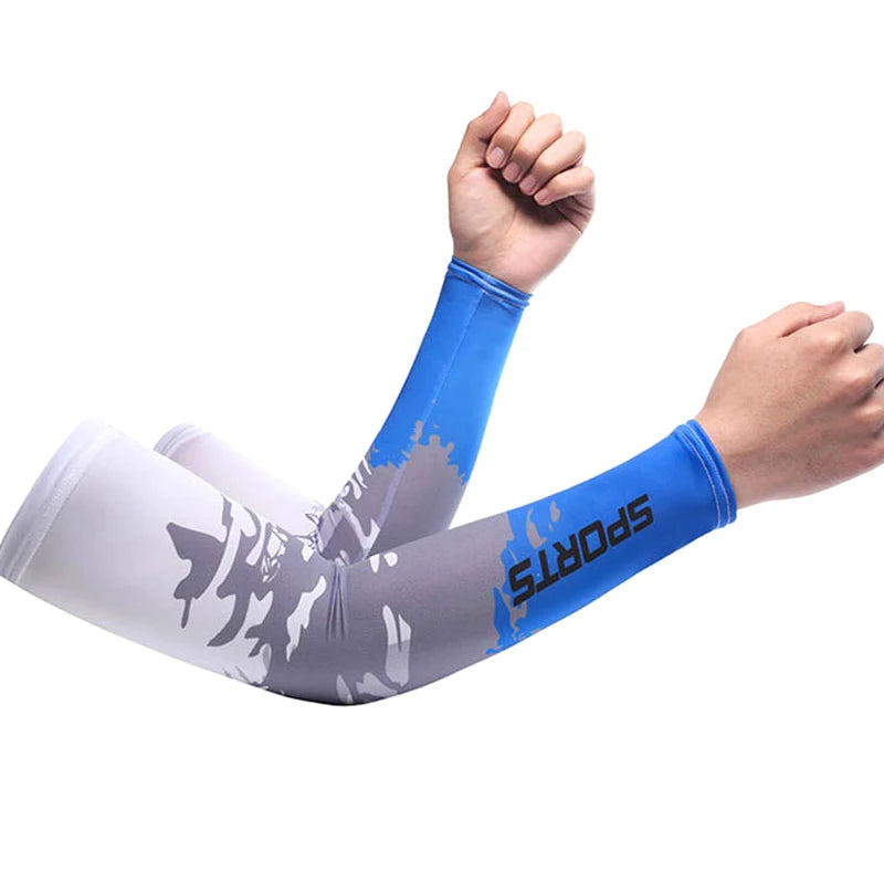 UV Ice Silk Arm Sleeves – Cooling Sun Protection for Sports UV Arm Sleeves Qst A3