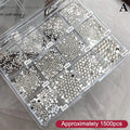 12-Grid Flat Back Rhinestone Beads Box for Nail Art & Crafts Nail Art Beads Qme White A
