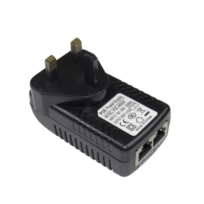 Active PoE Injector 48V 0.5A – Ethernet Power Adapter for IP Cameras PoE Injector Adapter Qme