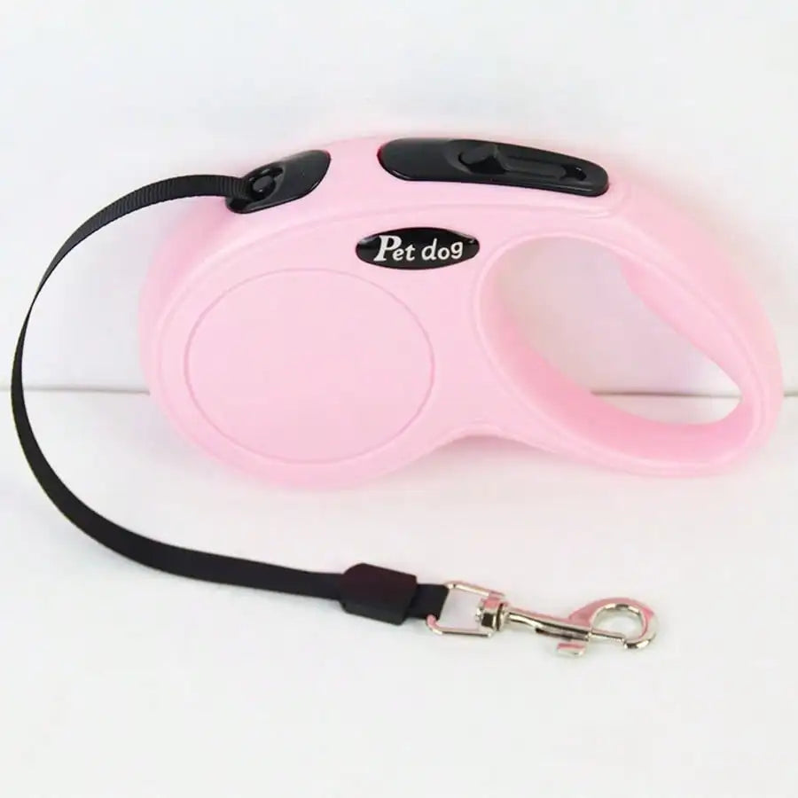 Retractable Dog Leash 3m 5m | Small & Medium Dogs | Qme Retractable Dog Leash Qme pink