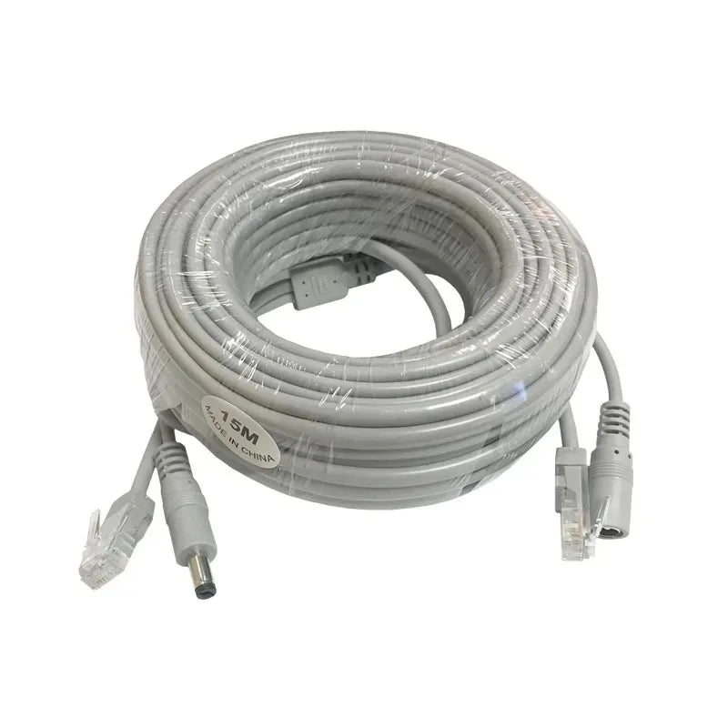 PoE DC Power Extension Cable Cat5e CCA for IP Camera CCTV NVR PoE Extension Cable Qme