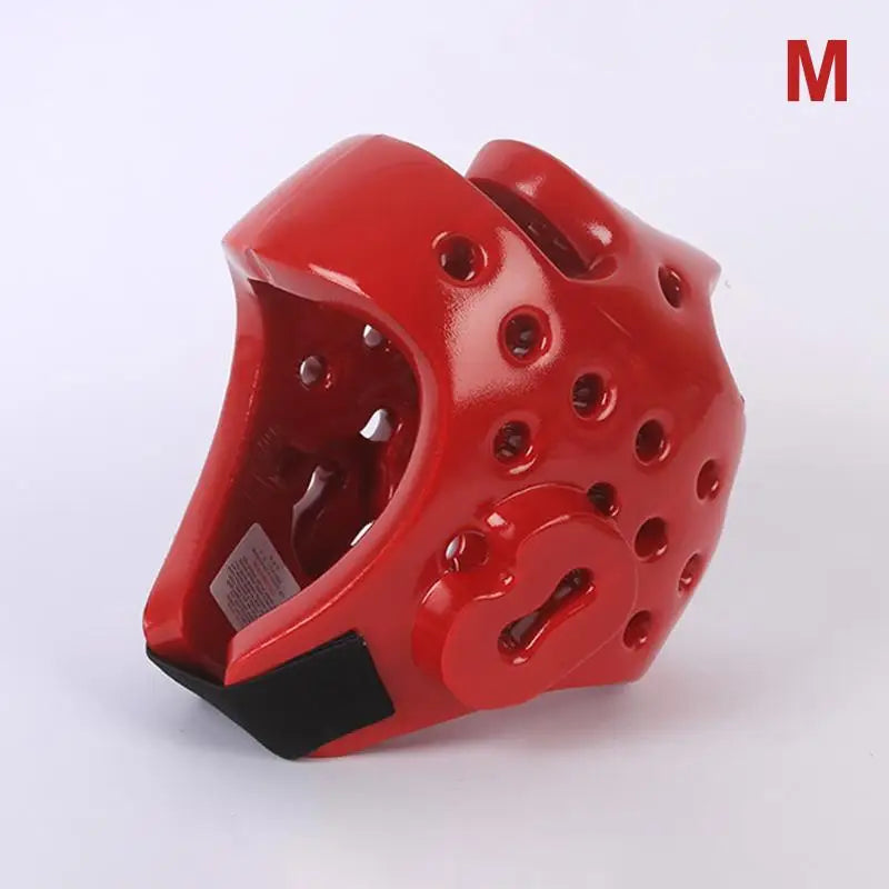 Taekwondo Head Guard Helmet PU | Kickboxing & Muay Thai Gear Martial Arts Head Guard Qme M Red