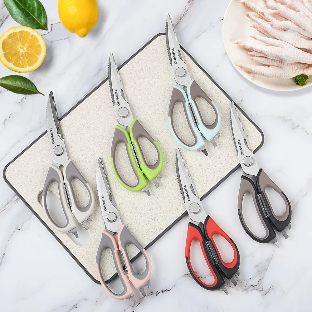 TURWHO Heavy Duty Kitchen Shears with Holder | Meat & BBQ Kitchen Shears Qst