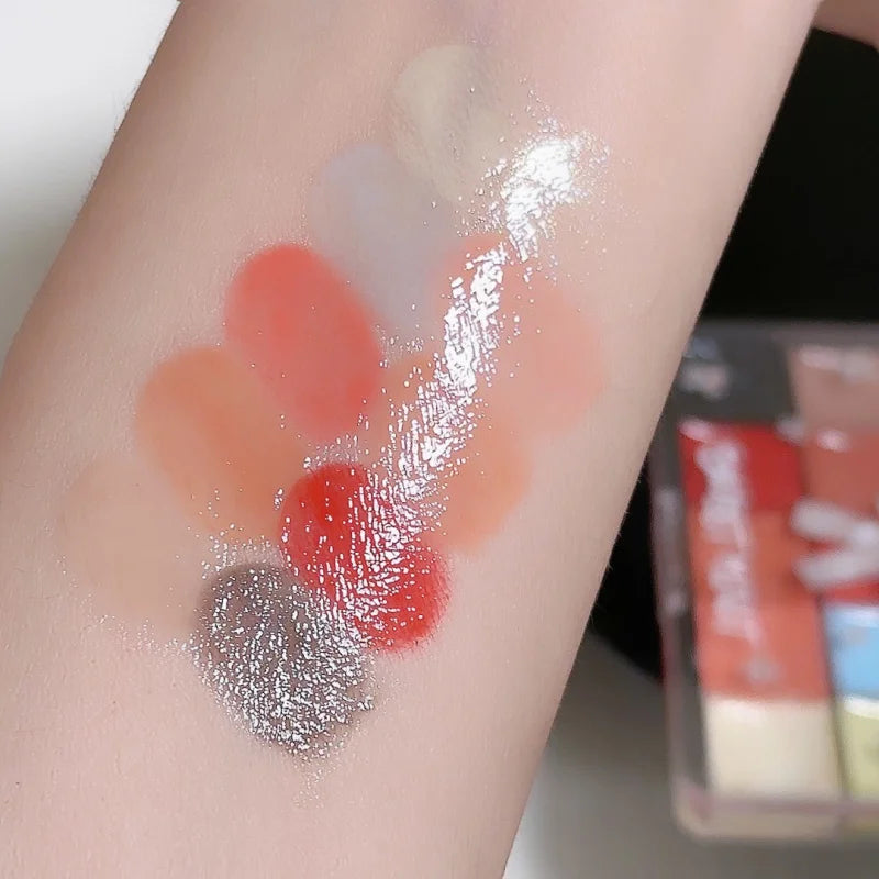 2-Pack 10-Color Tinted Lip Jelly Palette – Mirror Gloss Lipstick Lip Jelly Palette Qst