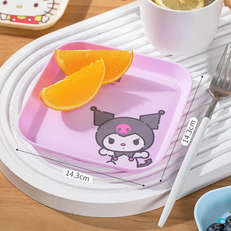 Hello Kitty Kuromi Cartoon Bone Dish & Fruit Plate | 4 Colors Cartoon Novelty Plate Qme