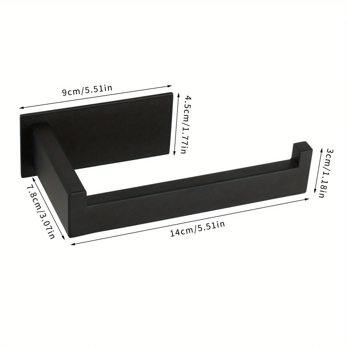 Self-Adhesive Wall-Mounted Square Toilet Paper Holder – Steel Toilet Paper Holder Qme