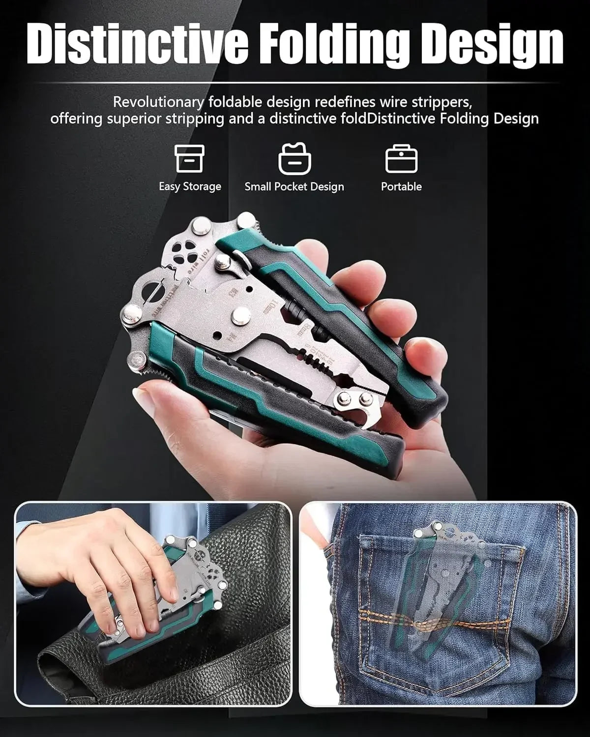 18-in-1 Foldable Wire Stripper Crimper & Cable Cutter Pliers Multi-Tool Pliers Qme