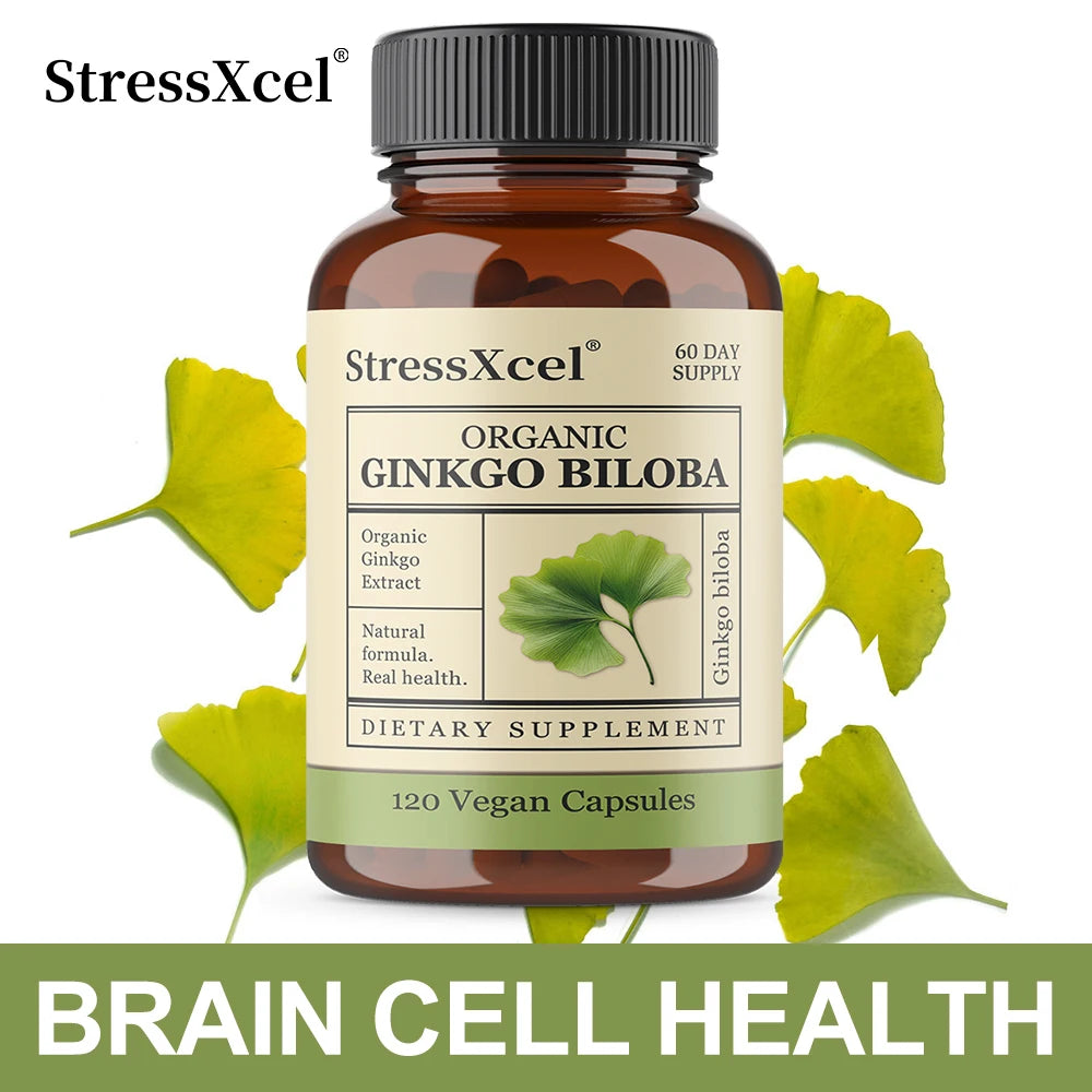 VITALXTRA Ginkgo Biloba Capsules – Focus, Memory & Eye Health Herbal Supplement Qst