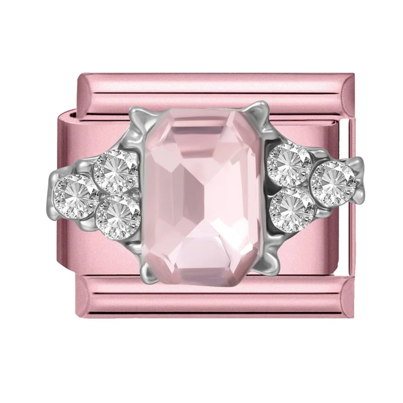 Zircon Bow & Star Italian Charm Links | Stainless Steel DIY
