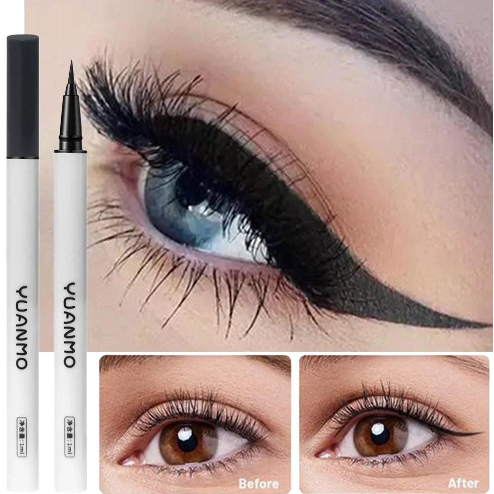 Ultra-Fine Brown Liquid Eyeliner – Waterproof & Quick-Dry Liquid Eyeliner Pen Qme