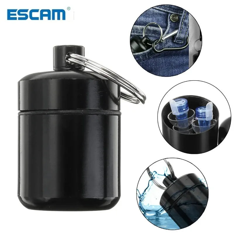 Mini Aluminum Alloy Keychain Canister – Sealed Pocket Storage Can Keychain Storage Canister Qme