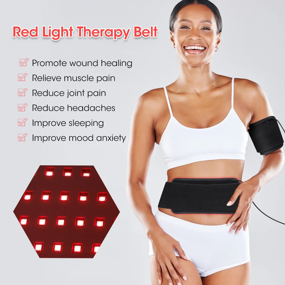 Red Light Therapy Belt 660nm 850nm – Wearable LED Wrap Pad Light Therapy Belt Qst