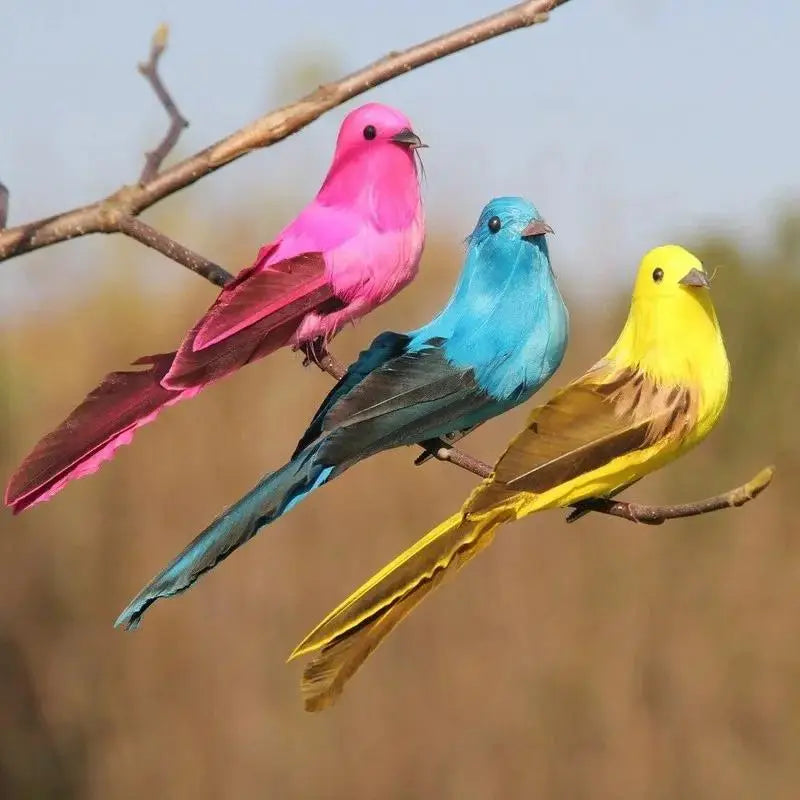 Foam Feather Artificial Parrot Bird Model – Home & Garden Decor Decorative Bird Figurine Qme