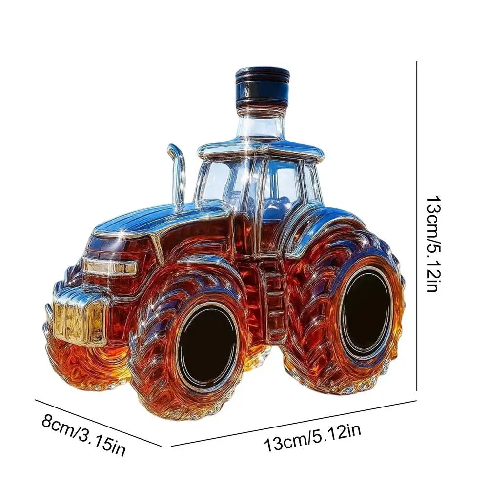 Tractor Design Glass Whiskey Decanter 300ml | Novelty Liquor Glass Whiskey Decanter Qme A