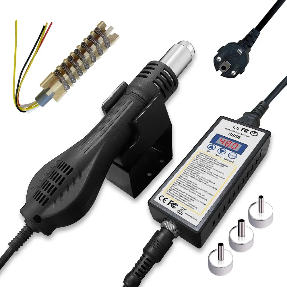 8858 Micro Hot Air Rework Station – LED Digital 650W Hot Air Rework Station Qme