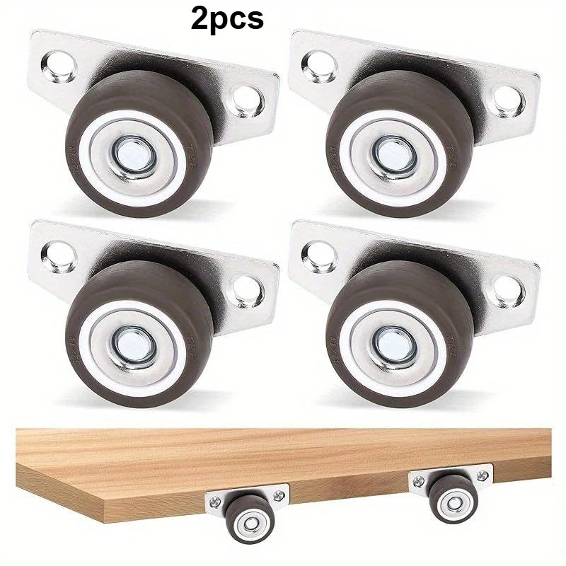 Side Mount Rigid Caster Wheels for Furniture & Appliances Rigid Caster Wheels Qme 2pcs