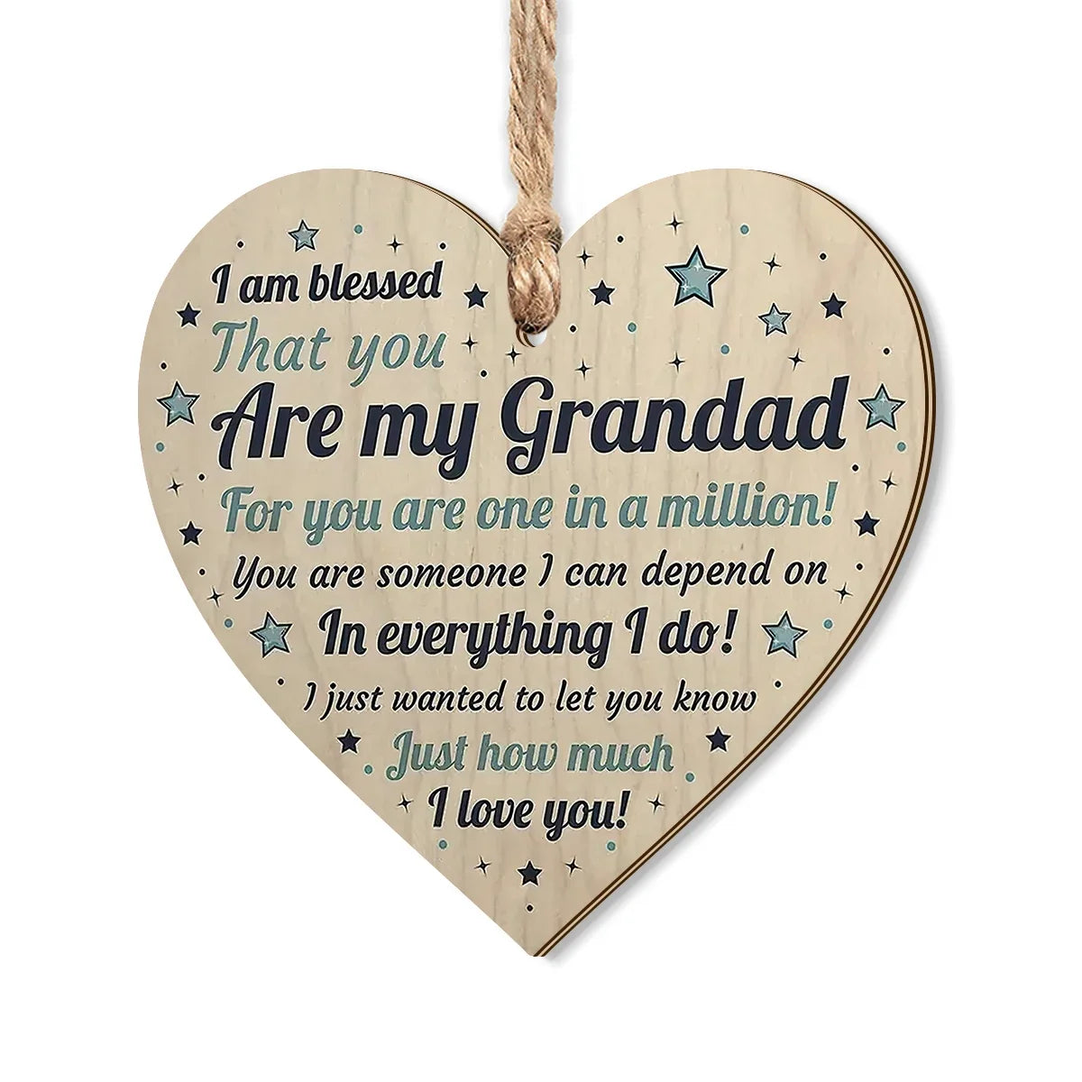 Wooden Grandfather Love Hanging Decoration – Handwritten Gift Wooden Hanging Decoration Qme