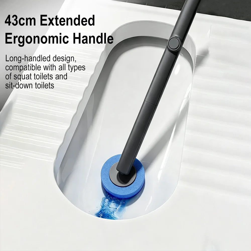 Disposable Toilet Brush Set – Wall Mount & 8 Sponge Heads Disposable Toilet Brush Qst