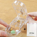 Compact Portable Pill Organizer with Built-In Pill Splitter Pill Organizer Qme Transparent