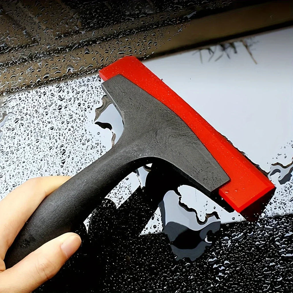 Car Window Rubber Squeegee & Ice Scraper – Black & Red Car Ice Scraper Qme