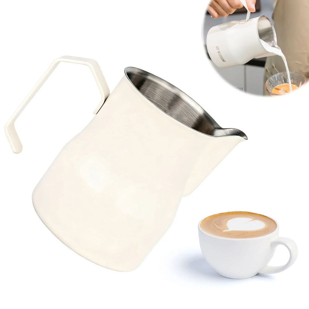 Crane Mouth Milk Frothing Pitcher – Pro Stainless Steel Jug Milk Frothing Pitcher Qme
