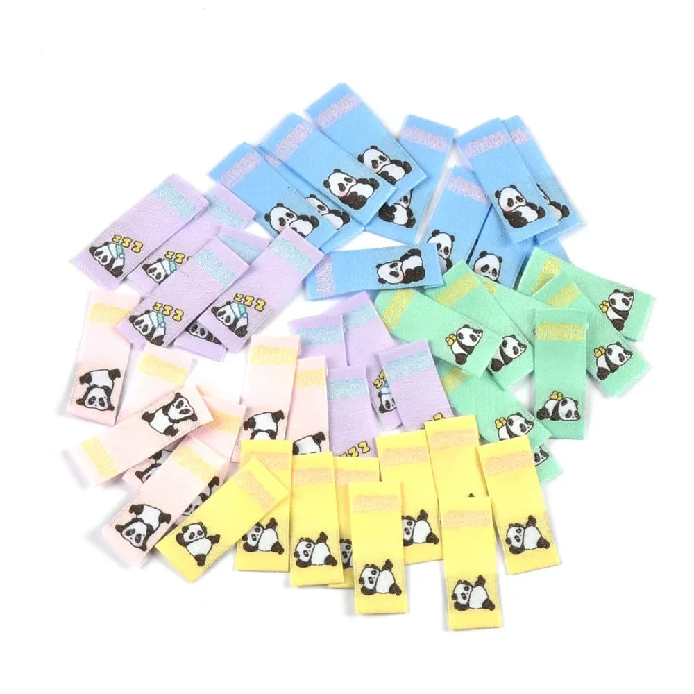 Cartoon Panda Embroidery Sewing Labels – Washable, 50pcs Embroidery Sewing Labels Qme