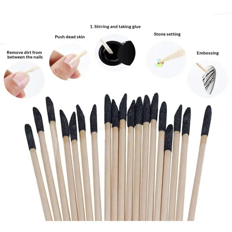 Dual-Grit Sanding Sticks Flat Head – Nail & Craft Modeling Nail Sanding Sticks Qme