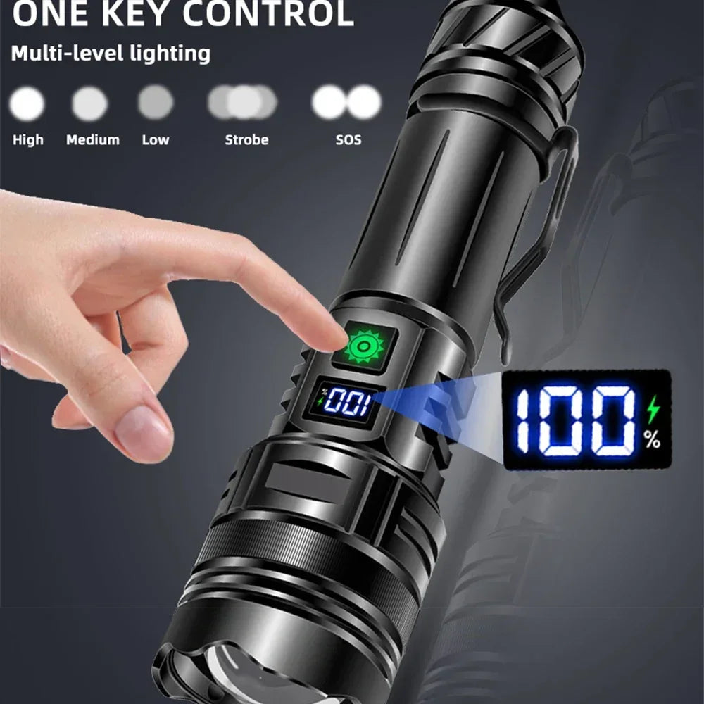Super Bright Rechargeable LED Tactical Flashlight 500m Beam Tactical Flashlight Qst