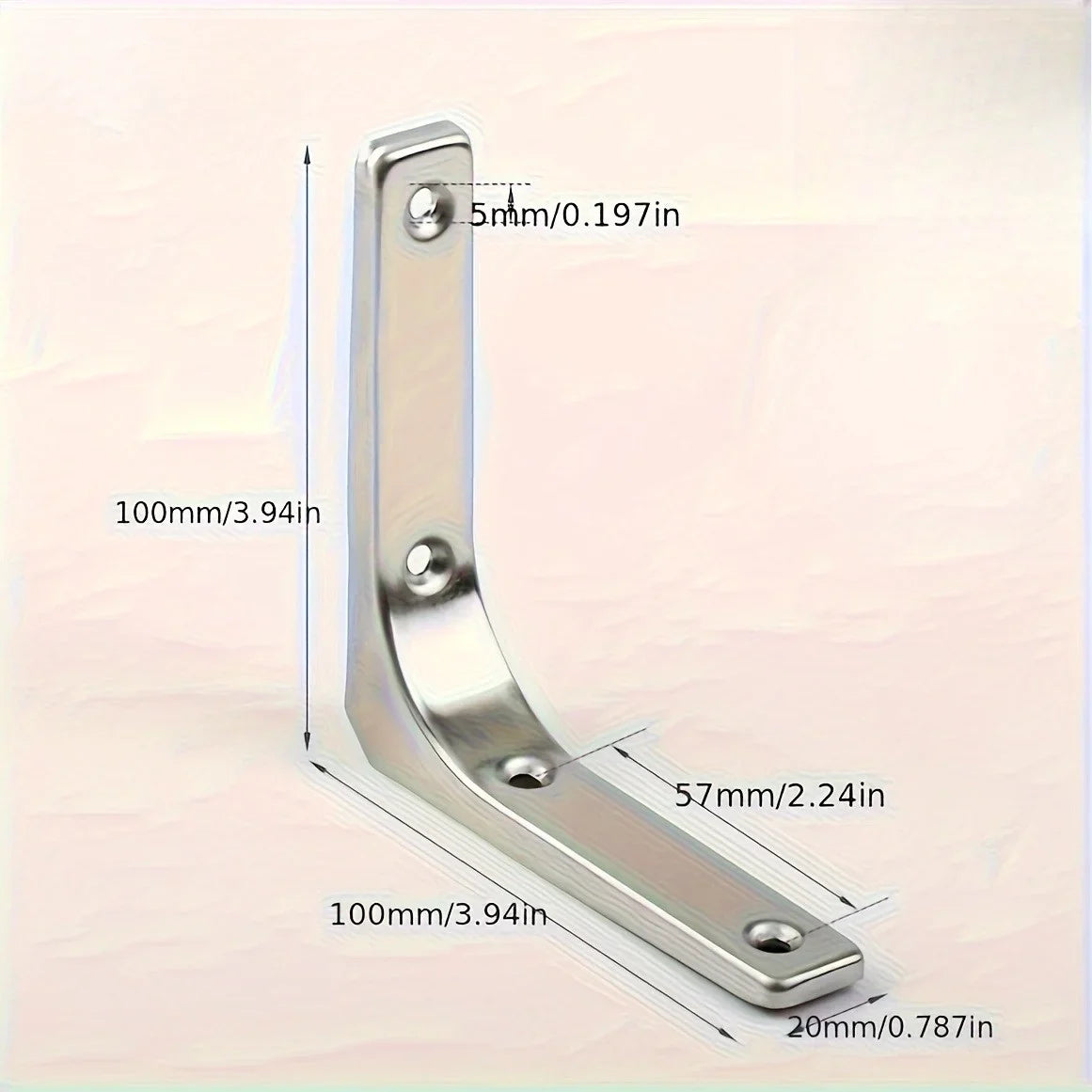 Heavy Duty Stainless Steel L-Shape Floating Shelf Brackets Shelf Brackets Qme