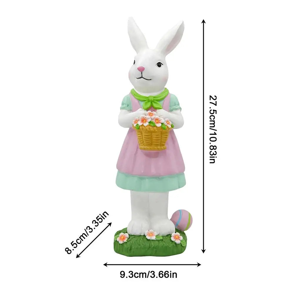 Easter Bunny Resin Rabbit Statue Spring Mantel Decoration Decorative Rabbit Statue Qme A CN