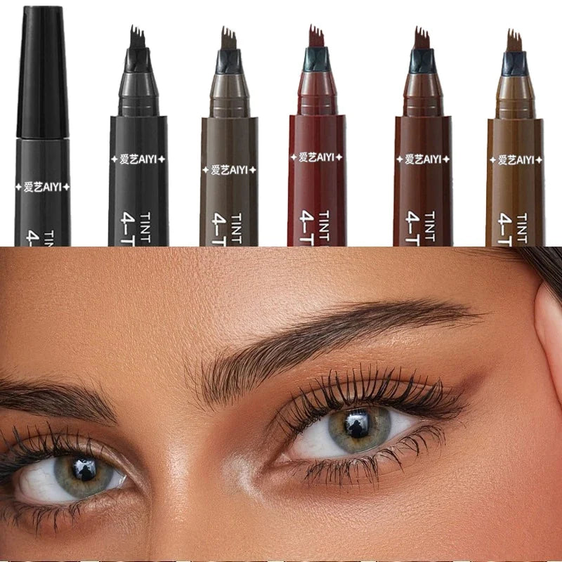 4-Point Waterproof Liquid Eyebrow Pencil – Long-Lasting Brow Pen Liquid Eyebrow Pencil Qme