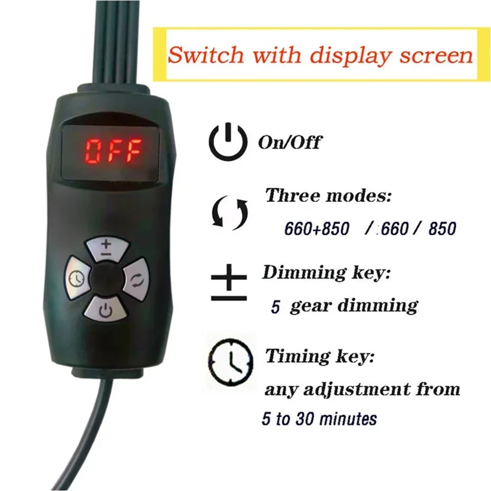 Red Light Therapy Device 660nm 850nm with Tripod | 4/5 Tubes Red Light Therapy Lamp Qst