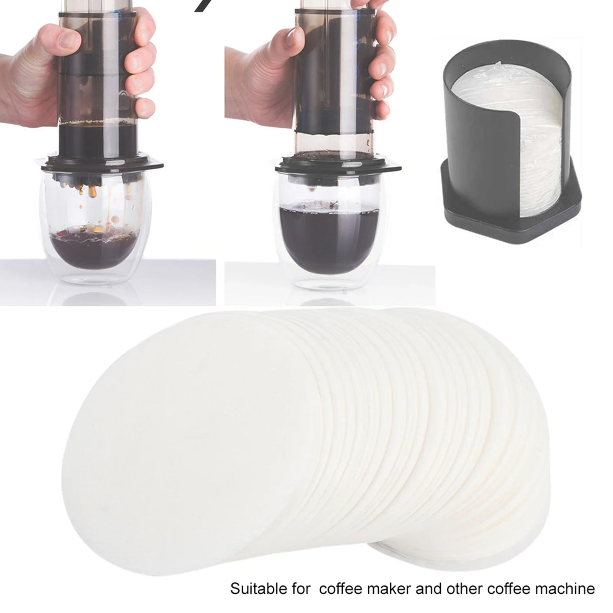 Round Disposable Coffee Filter Papers for Drip Brewing – 350 Pcs Coffee Filter Papers Qme