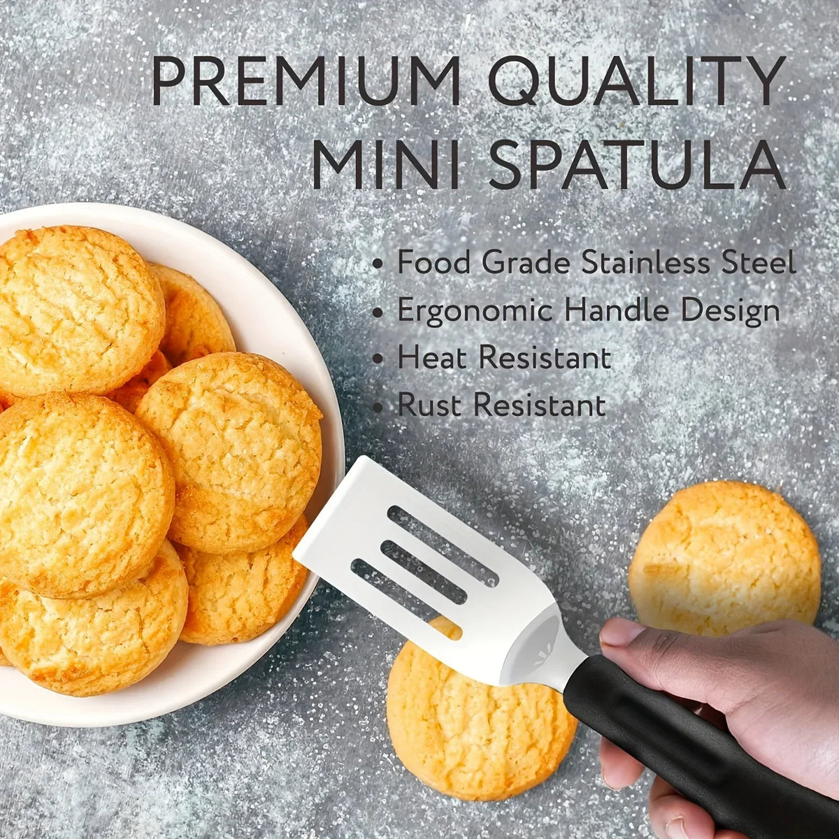 Mini Stainless Steel Spatula for Baking, Cooking & Restaurant Use Baking Spatula Qme