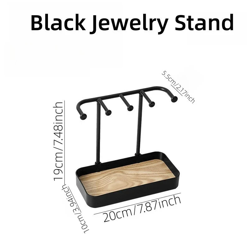 Multi-Tiered Jewelry Organizer Stand with Tray & Hooks Jewelry Organizer Stand Qme