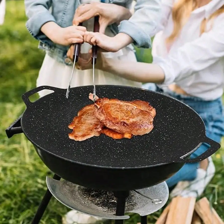 Non-Stick Korean BBQ Baking Tray | Black Vermiculite Coated BBQ Baking Tray Qme