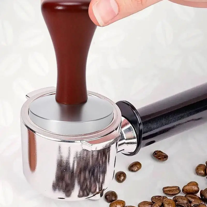 Solid Wood Handle Espresso Coffee Tamper | Flat Base Press Espresso Coffee Tamper Qme