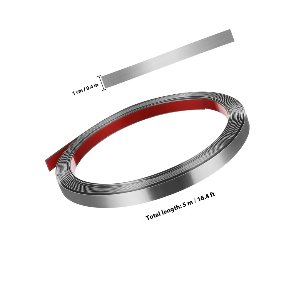 Peel & Stick Stainless Steel Wall Molding Trim Strip – 5m Roll Wall Molding Trim Qme