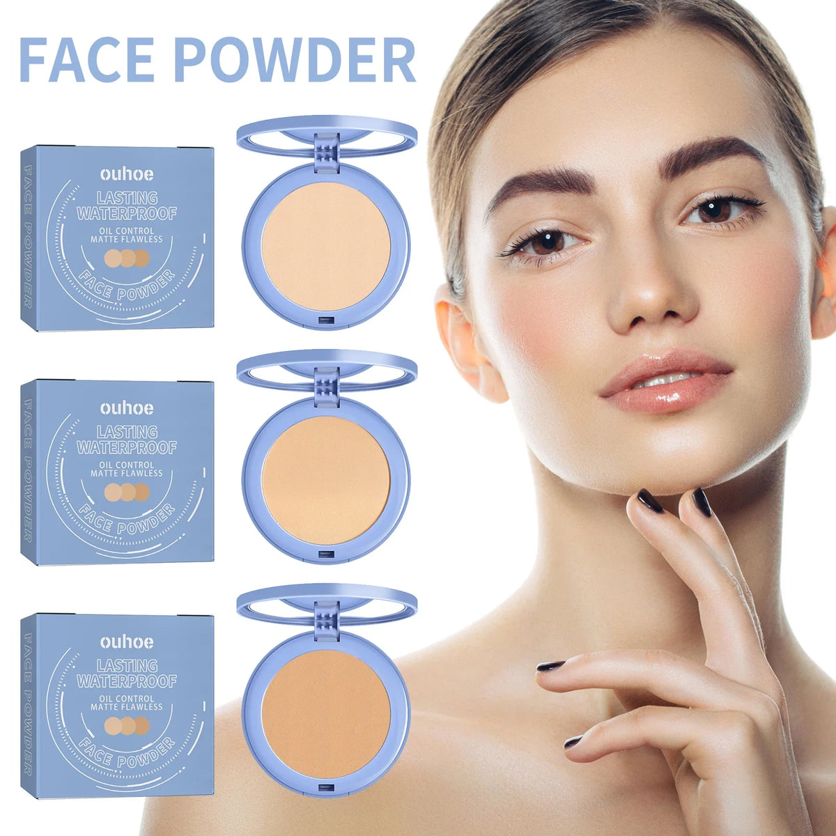 Qme Face Setting Pressed Powder – Oil Control & Waterproof Setting Pressed Powder Qme