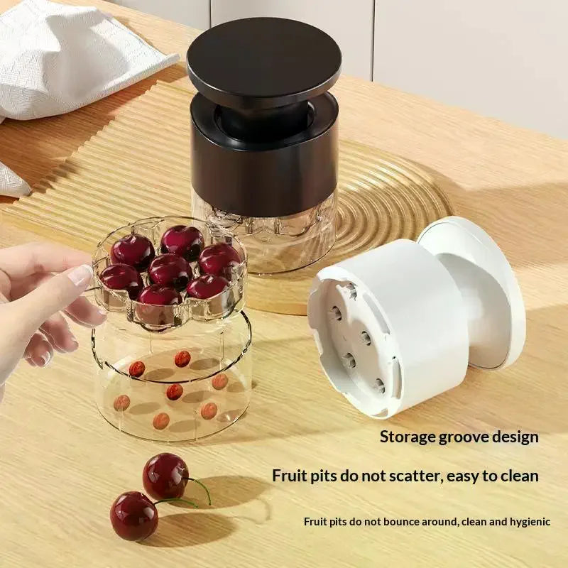 7-Hole Cherry Pitter Tool | Food-Grade BPA-Free, Non-Slip Cherry Pitter Tool Qme